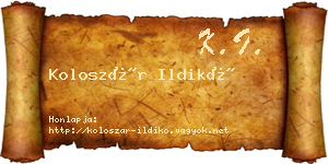 Koloszár Ildikó névjegykártya
